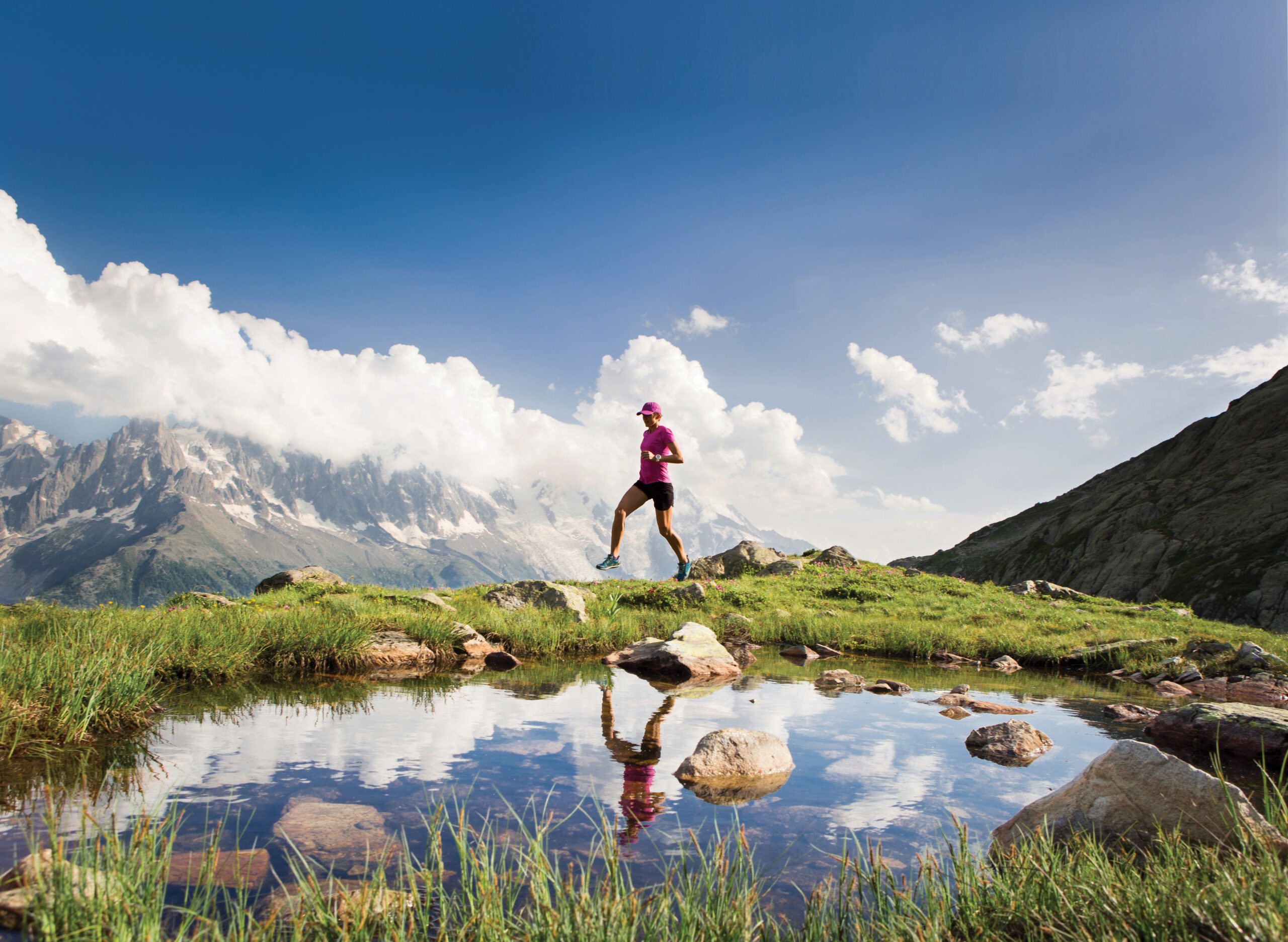 Female Running in the Mountains