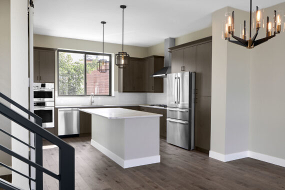 Model kitchen at Rendezvous townhome