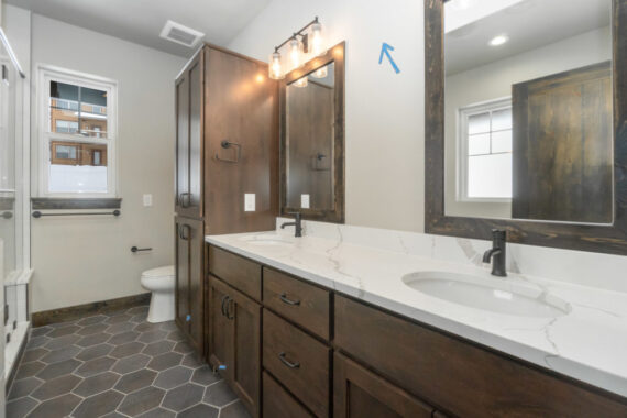 Double sink in model bathroom