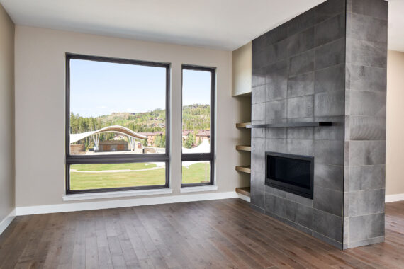 fireplace in living room at Rendezvous